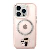 Karl Lagerfeld iPhone 14 Pro Magsafe IML Karl and Choupette NFT (KLHMP14LHNKCIP) hátlap, tok, rózsaszín