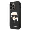 Karl Lagerfeld iPhone 14 Pro Silicone Choupette Head Magsafe (KLHMP14LSLKHBK) hátlap, tok, fekete