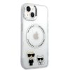 Karl Lagerfeld iPhone 14 Plus Karl & Choupette Aluminium Magsafe (KLHMP14MHKCT) hátlap, tok, átlátszó