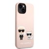 Karl Lagerfeld iPhone 14 Plus Silicone Karl & Choupette Magsafe (KLHMP14MSSKCI) hátlap, tok, rózsaszín