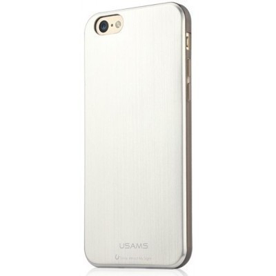 Apple iPhone 6 Plus, USAMS Metallica oldalt átlátszó, hátul fémes hatású TPU tok, ezüst