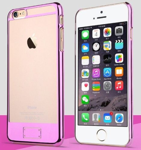 Apple iPhone 6 Plus, átlátszó műanyag hátlap ,tok, USAMS O-plating, rózsaszín