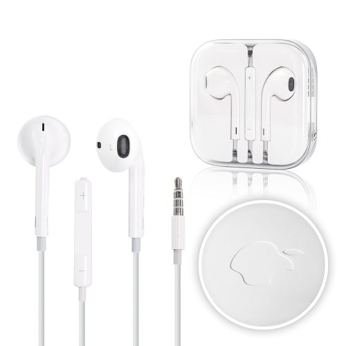Apple gyári vezetékes headset, fülhallgató MD827ZM/B, 3.5mm jack, fehér