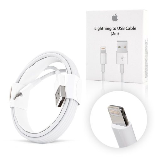 Apple gyári iPhone lightning adat és töltő kábel ME291ZM/A, dobozos, 0.5m, fehér