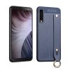 Samsung Galaxy A7 (2018) Litchi Skin Case hátlap, tok, kék