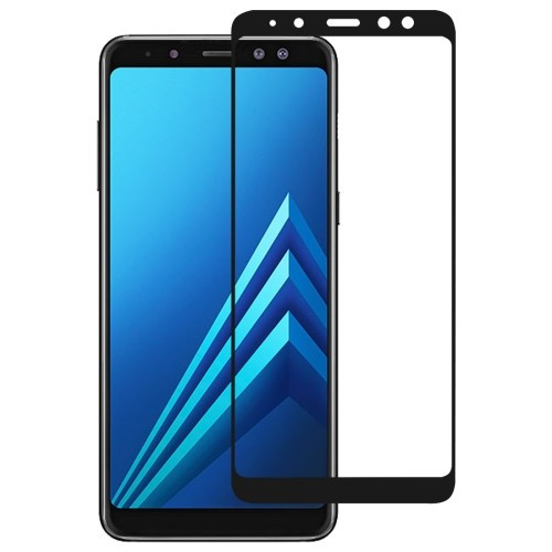 Samsung Galaxy A8 (2018) 5D Full Glue teljes kijelzős edzett üvegfólia (tempered glass) 9H keménységű, fehér