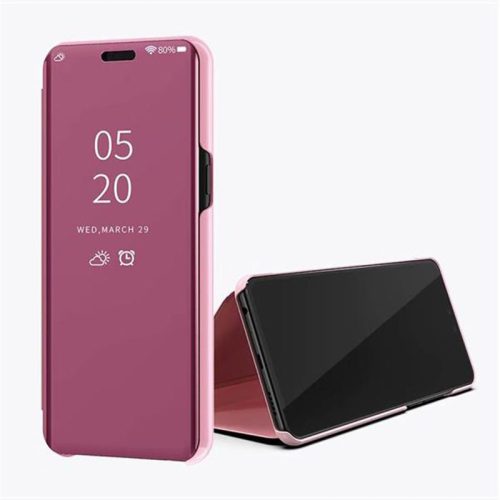 Clear View Case cover Samsung Galaxy A41 oldalra nyíló tok, rózsaszín