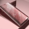 Clear View Case cover Xiaomi Redmi Note 9 oldalra nyíló tok, rózsaszín