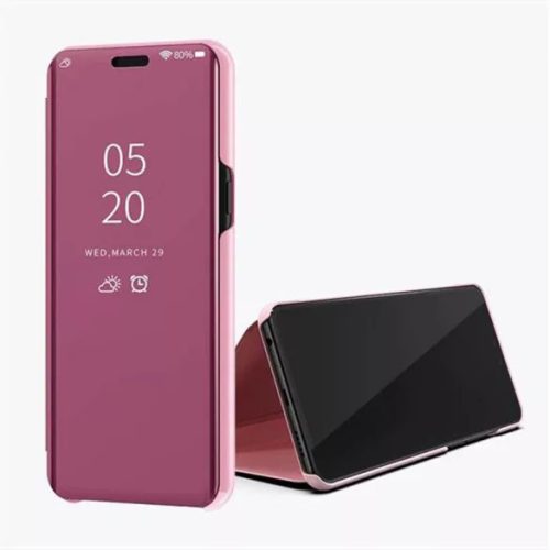 Clear View Case cover Samsung Galaxy S22 oldalra nyíló tok, rózsaszín