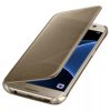Clear View Case cover Samsung Galaxy S22 oldalra nyíló tok, arany