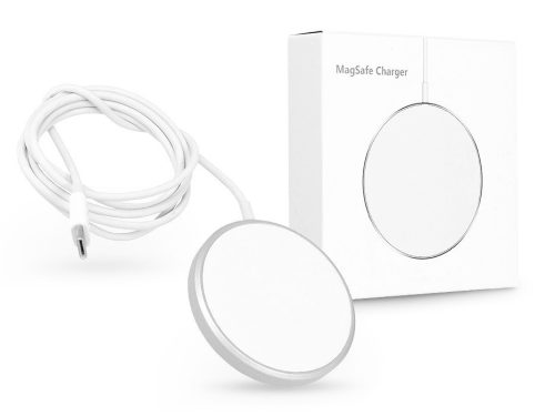 LKH-W1 Wireless Charger Qi, MagSafe kompatibilis vezeték nélküli töltő, 15W, fehér