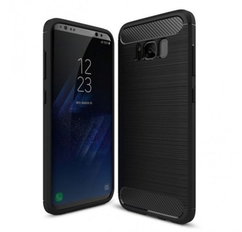 Carbon Case Flexible Samsung Galaxy S8 Plus hátlap, tok, fekete