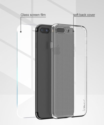 iPhone 7/8 iPaky  Effort TPU átlátszó tok + 9H keménységű üvegfólia