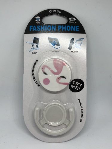 Pop Socket autós telefon tartóval, pink flamingó