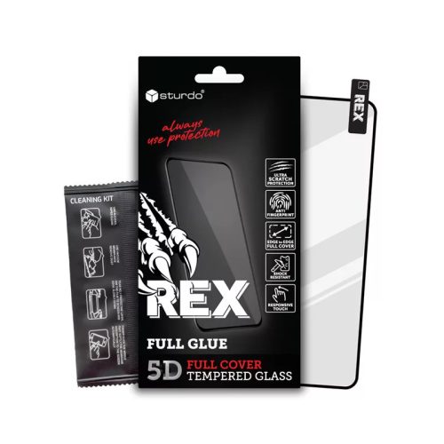 Sturdo REX Kijelzővédő üveg Samsung Galaxy A16, fekete (5D FULL GLUE)
