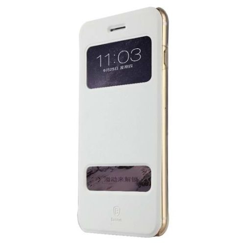 Baseus iPhone 6 Plus oldalra nyíló tok, fehér - Mile Series