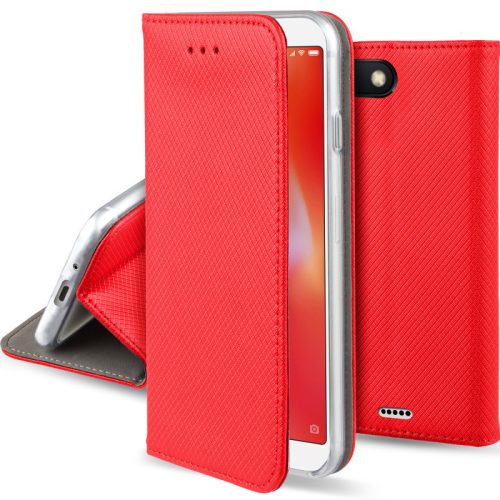 Smart Magnet Xiaomi Redmi Note 8 Pro oldalra nyíló tok, piros