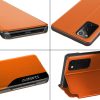 Eco Leather View Case Samsung Galaxy A03s oldalra nyíló tok, narancssárga