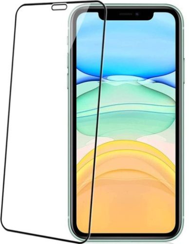 iPhone Xr/11 5D Full Glue teljes kijelzős edzett üvegfólia (tempered glass) 9H keménységű, fekete