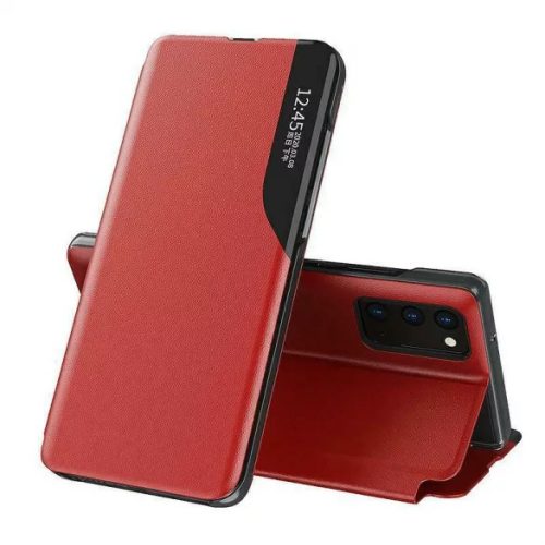 Eco Leather View Case Samsung Galaxy A13 4G oldalra nyíló tok, piros