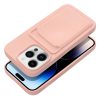 Card Case Silicone iPhone 14 Pro hátlap, tok, rózsaszín