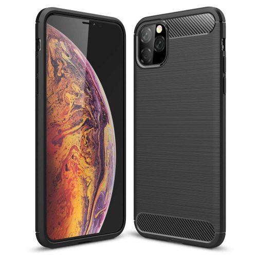 Carbon Case Flexible iPhone 14 Pro hátlap, tok, fekete