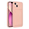 Card Case Silicone iPhone 14 Plus hátlap, tok, rózsaszín