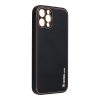 Leather Case iPhone 13 Pro műbőr hátlap, tok, fekete
