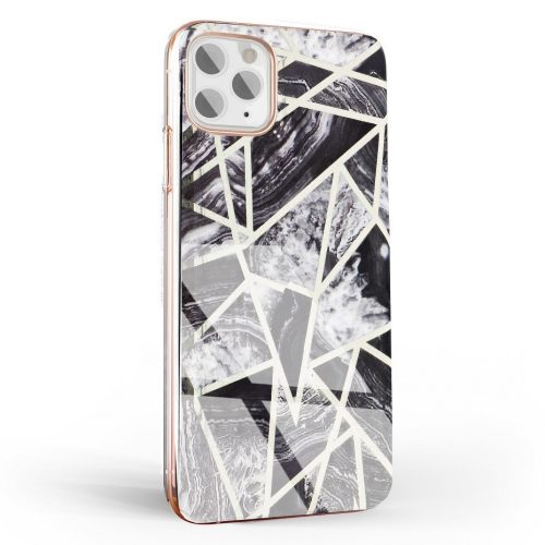 Marble Cosmo 07 iPhone 11 Pro márvány mintás, hátlap, tok, fekete