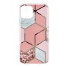 Marble Cosmo 02 iPhone 12/12 Pro márvány mintás, hátlap, tok, rózsaszín
