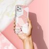 Marble Cosmo 02 iPhone 12/12 Pro márvány mintás, hátlap, tok, rózsaszín