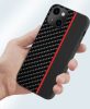 Carbon Case Red Stripe Xiaomi Redmi Note 10 Pro/Note 10 Pro Max hátlap, tok, fekete
