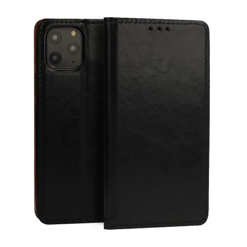 Genuine Leather Smart Pro Samsung Galaxy A23 4G/5G eredeti bőr oldalra nyíló tok, fekete