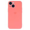 Vennus Silicone Heart Case iPhone 14 hátlap, tok, rózsaszín