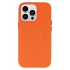 Magsafe Leather Case iPhone 14 Magsafe kompatibilis műbőr hátlap, tok, narancssárga