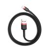 Baseus Cafule CALKLF-A19 USB/lightning adat- és töltőkábel, 2.4A, 0.5m, fekete-piros