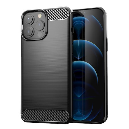 Carbon Case Flexible iPhone 13 Pro hátlap, tok, fekete