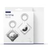 Dux Ducis Silicone Fit 2db Apple Airtag tok, kulcskarikával, fekete-fehér