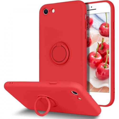 Silicone Ring Magnetic iPhone 7/8/SE (2020) hátlap, tok, piros