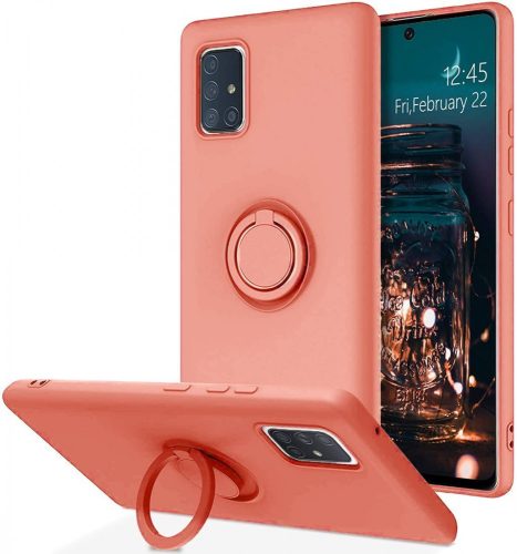 Silicone Ring Magnetic Samsung Galaxy A71 hátlap, tok, rózsaszín
