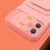 Silicone Lens iPhone 12 Pro hátlap, tok, rózsaszín
