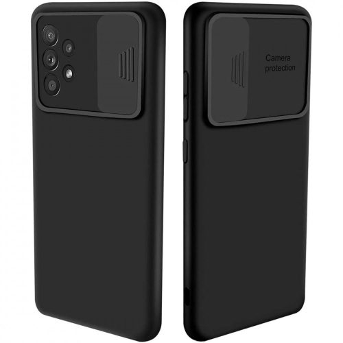 Silicone Lens Samsung Galaxy A52 4G/A52 5G/A52s 5G hátlap, tok, fekete