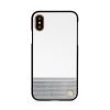 Uunique iPhone X/XS 50:50 White & Silver Perforation Hard shell hátlap, tok, fehér-ezüst
