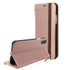 Uunique iPhone X/XS rózsaszín Shimmer Folio Hard Shell oldalra nyíló tok, rózsaszín-fekete