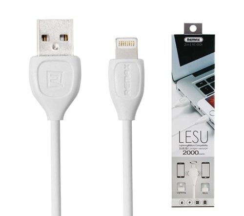 Remax USB Cable 2in1 Micro-USB és lightning kábel, 2 méter, fehér
